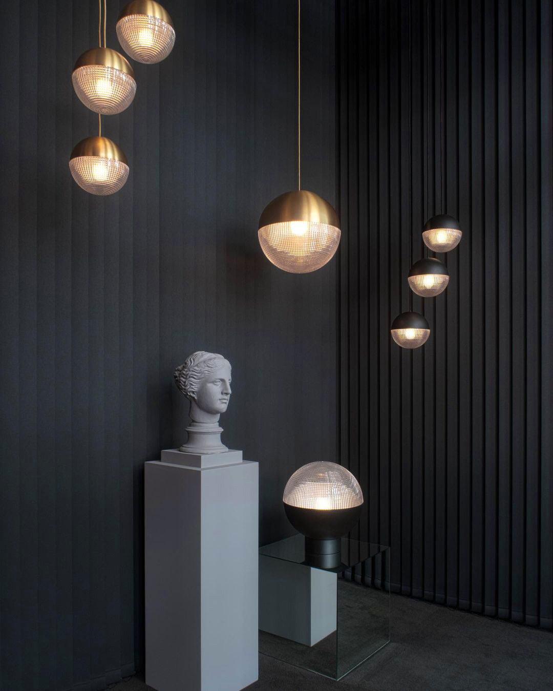 Solara Pendant Lamp Brass Glass Modern