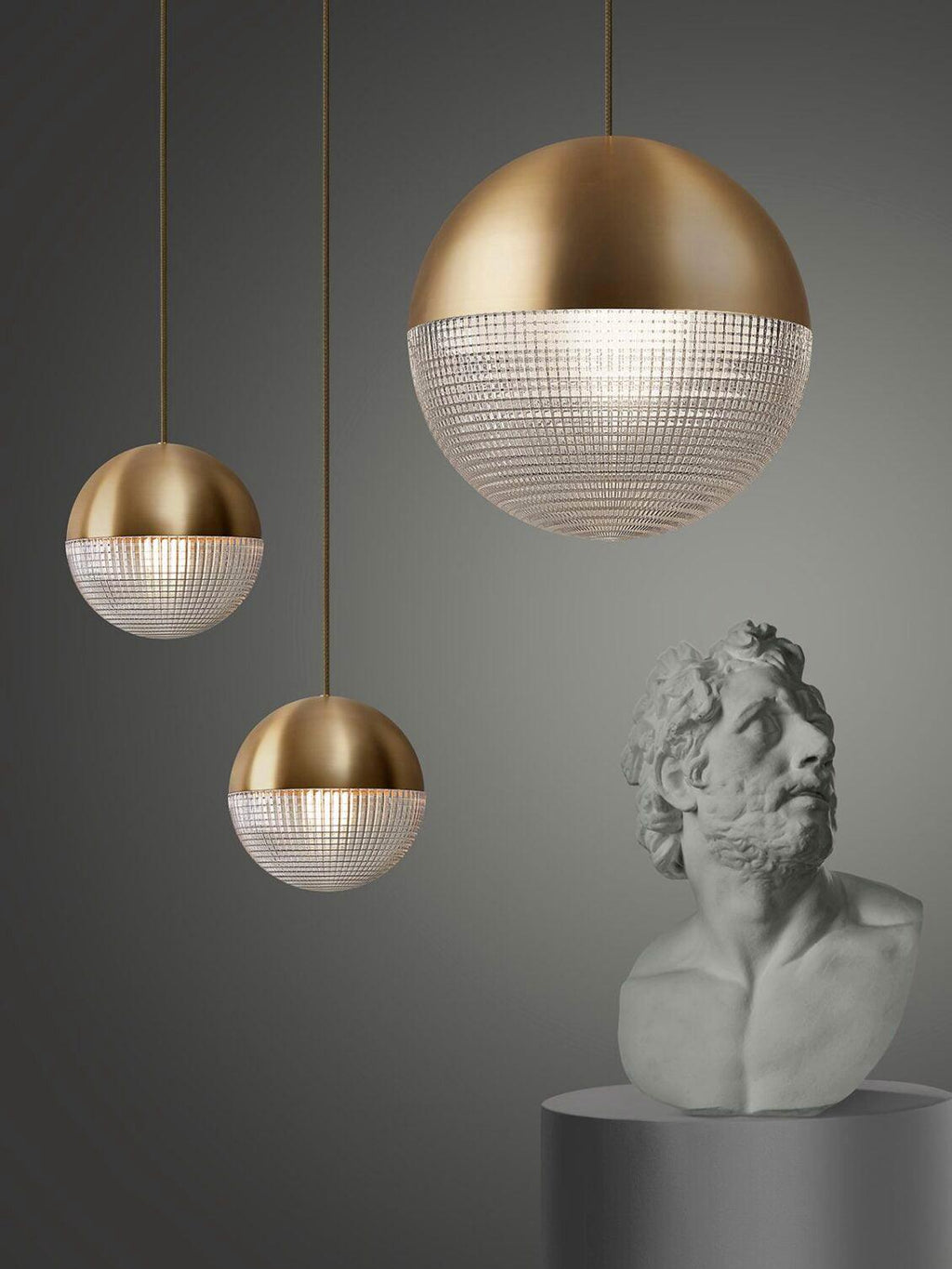 Solara Pendant Lamp Brass Glass Modern