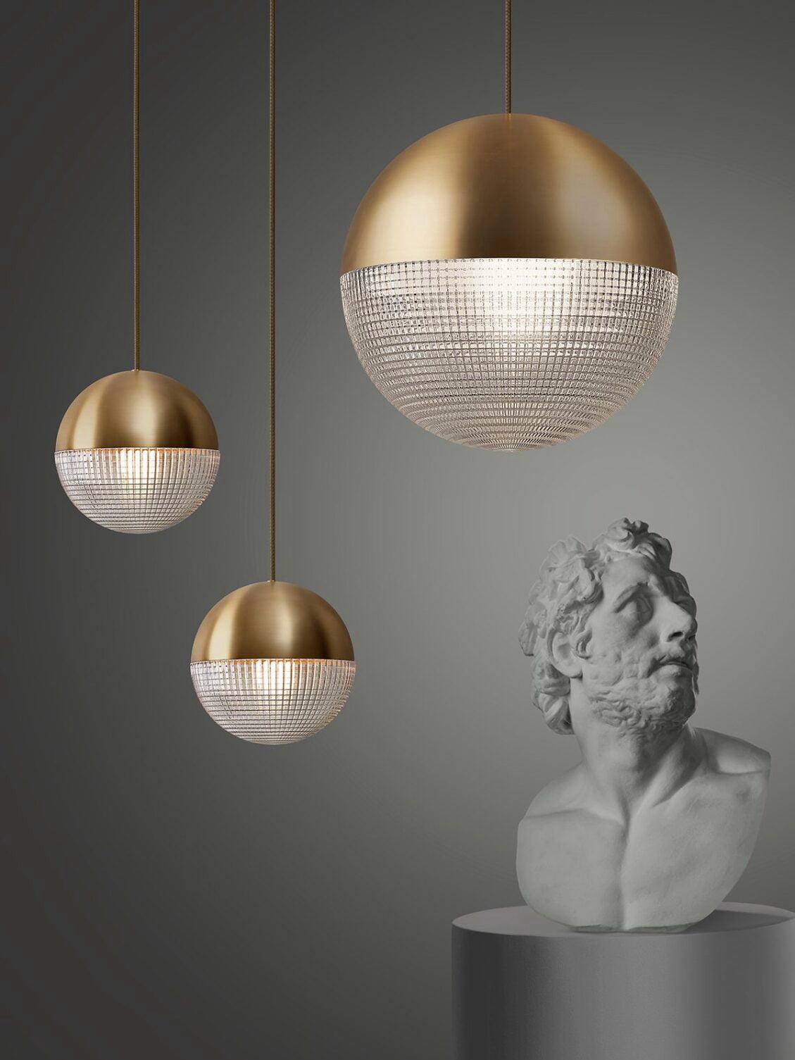 Solara Pendant Lamp Brass Glass Modern