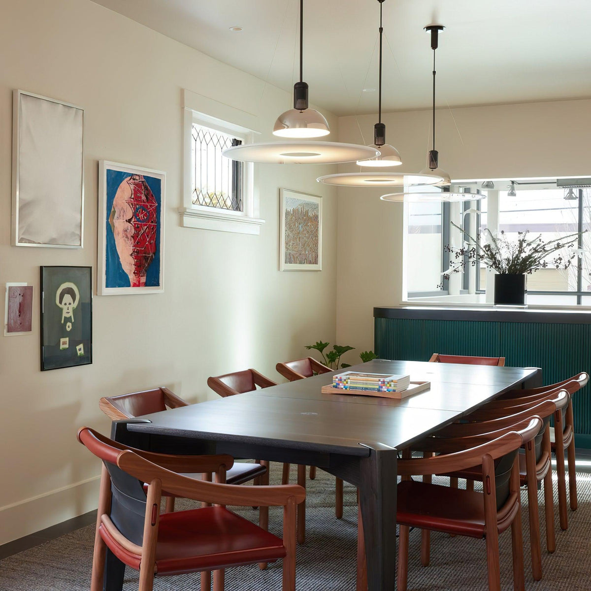 Coley Pendant Lamp Disc Shade Modern Dining Room