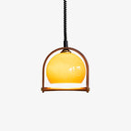 Cesilarae Premium Nordic Art Glass Wood Pendant Lamp