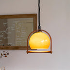 Cesilarae Premium Nordic Art Glass Wood Pendant Lamp