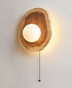 Ligna Modern Wood & Glass Wall Light