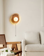 Ligna Modern Wood & Glass Wall Light