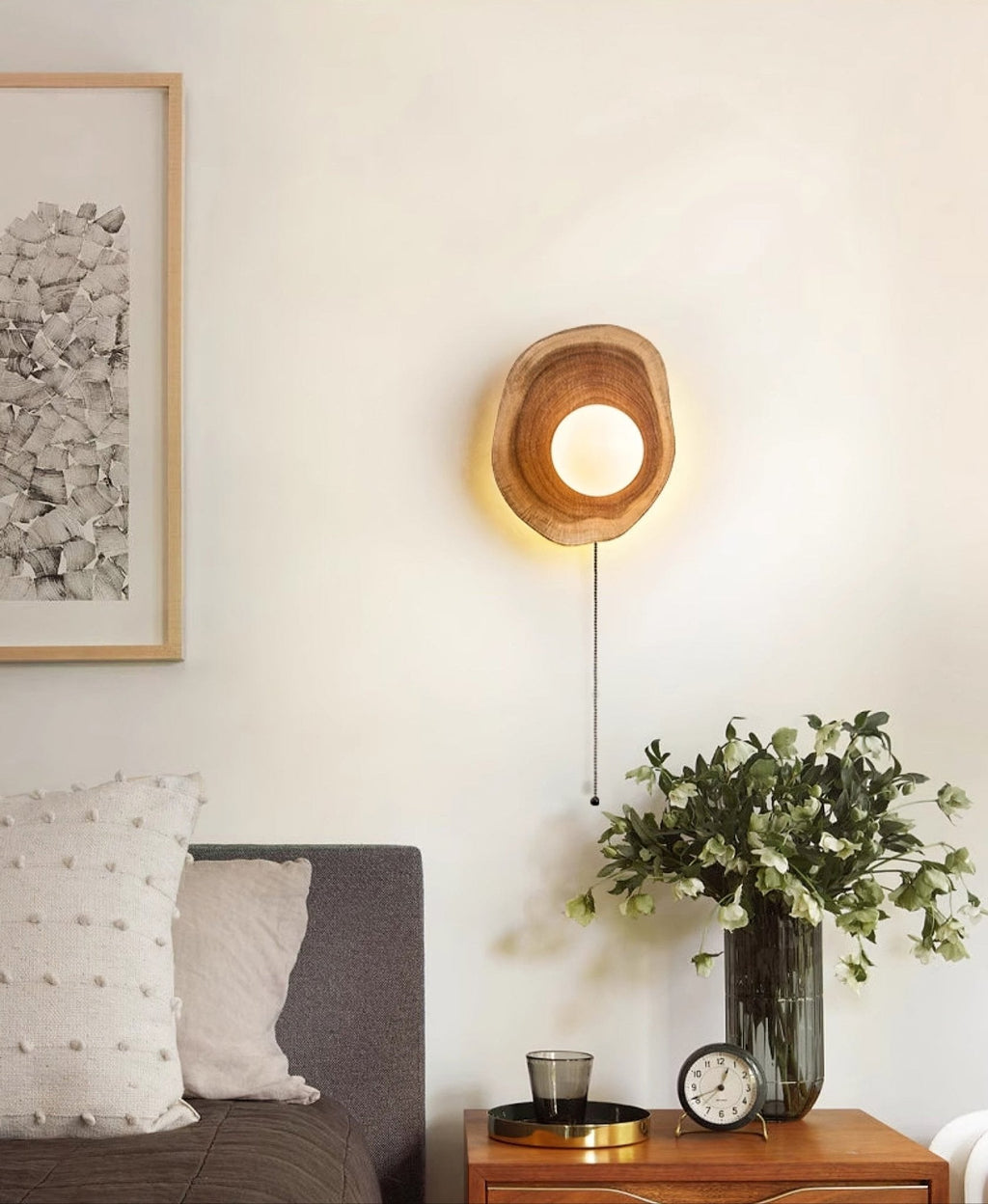 Ligna Modern Wood & Glass Wall Light