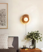 Ligna Modern Wood & Glass Wall Light
