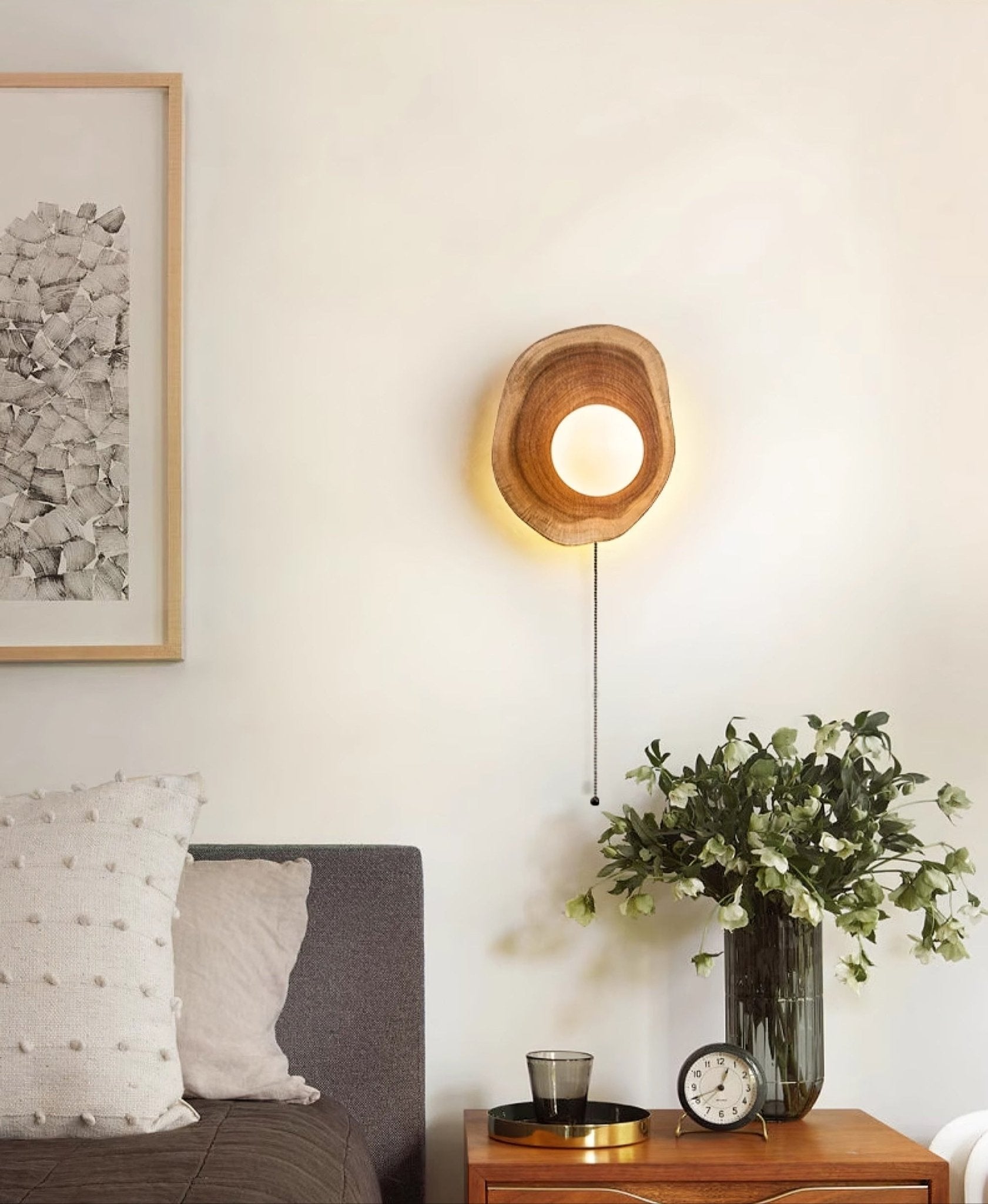 Ligna Modern Wood & Glass Wall Light