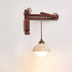 Fossil Travertine Swing Arm Wall Lamp Plug-in