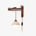 Fossil Travertine Swing Arm Wall Lamp Plug-in