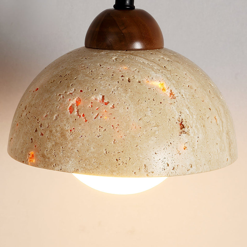 Fossil Travertine Swing Arm Wall Lamp Plug-in