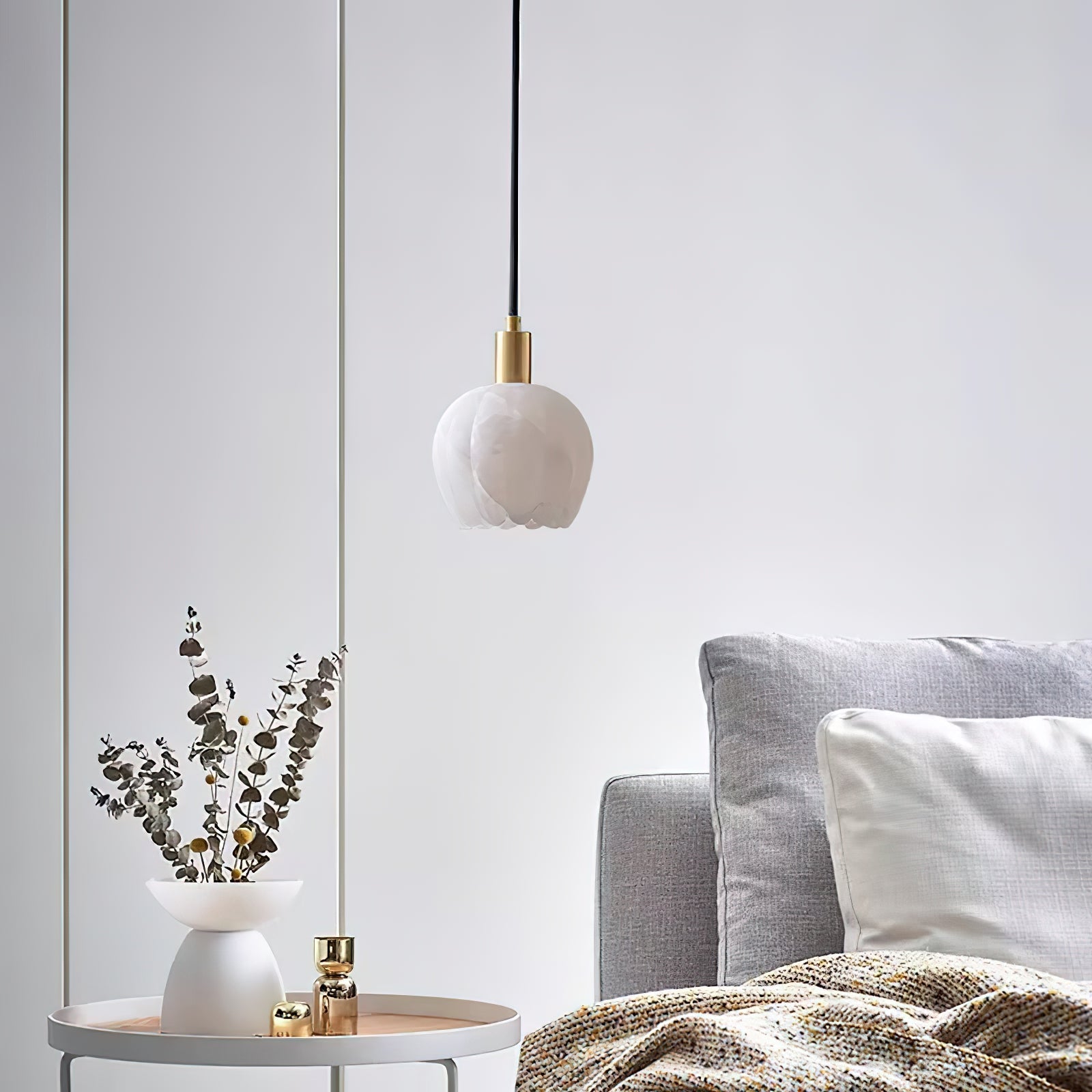 Ritta Pendant Light Flower-shaped  Alabaster