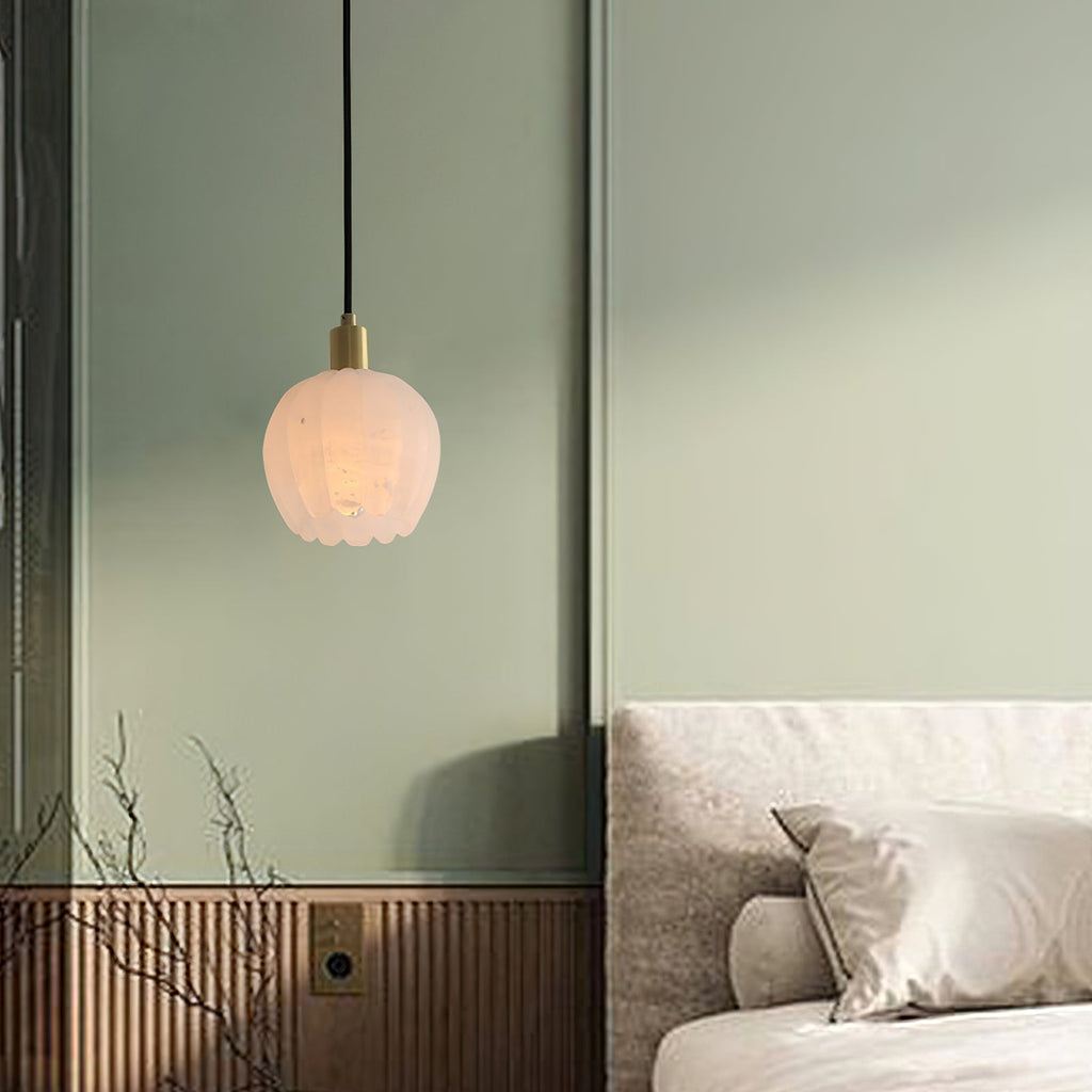 Ritta Pendant Light Flower-shaped  Alabaster