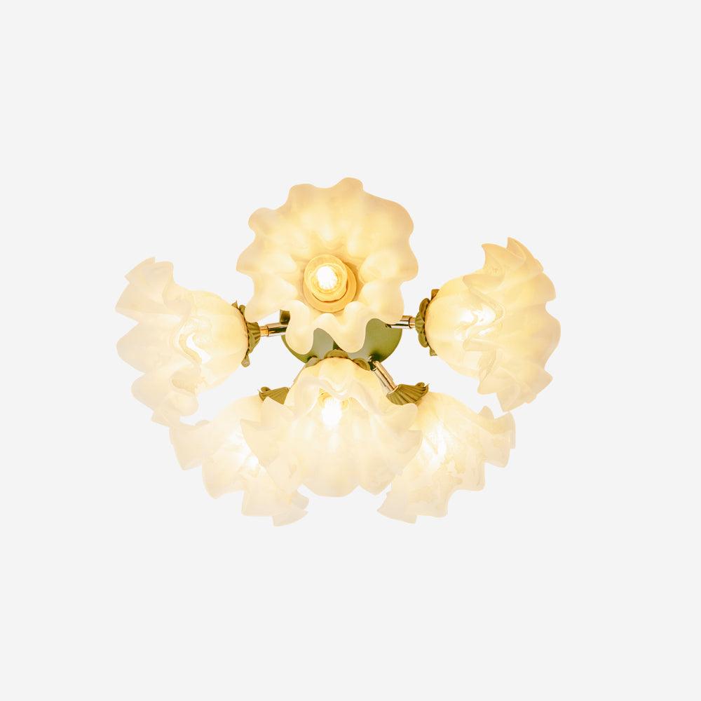 Ceiling Light Petal Shades Wavy Glass Bloom Elegant Floral