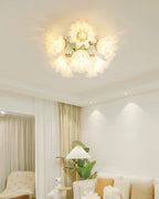 Ceiling Light Petal Shades Wavy Glass Bloom Elegant Floral