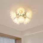 Ceiling Light Petal Shades Wavy Glass Bloom Elegant Floral