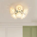 Ceiling Light Petal Shades Wavy Glass Bloom Elegant Floral