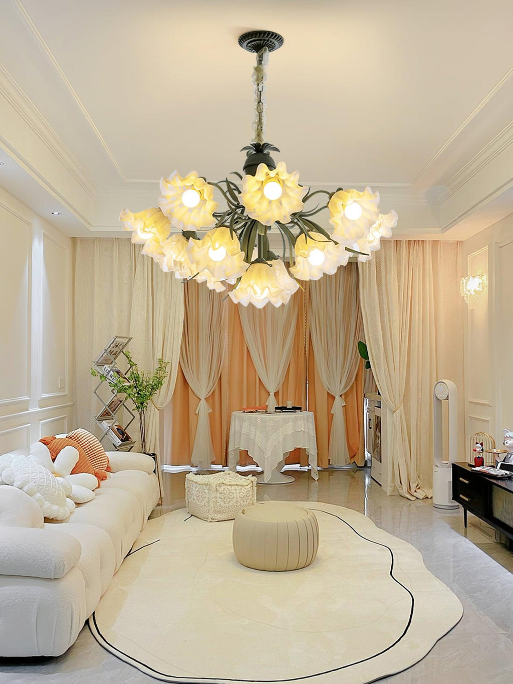 Lustra Chandelier Flower with Petals and Leaves