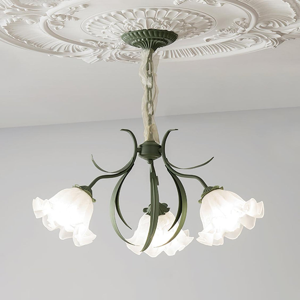 Lustra Chandelier Flower with Petals and Leaves