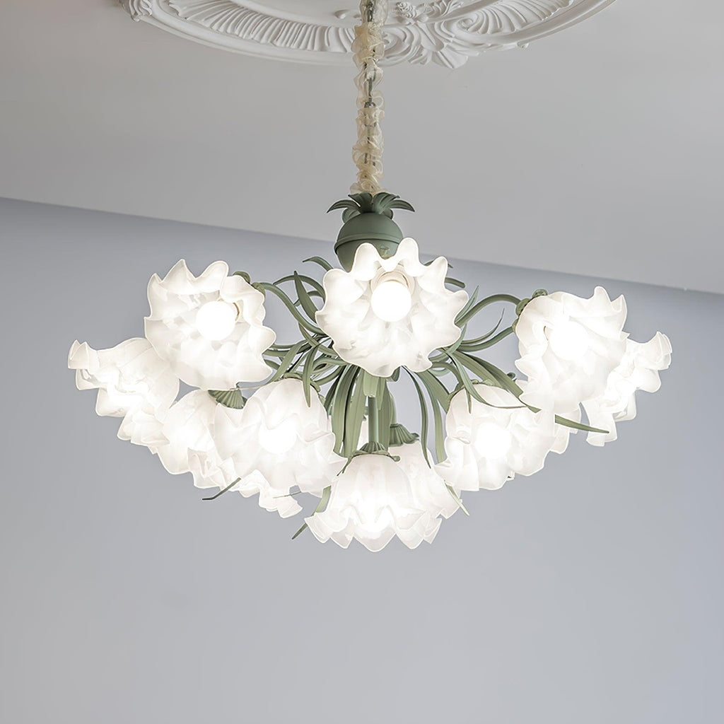 Lustra Chandelier Flower with Petals and Leaves