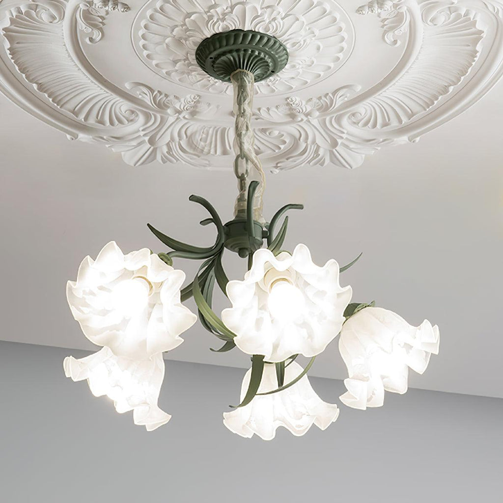 Lustra Chandelier Flower with Petals and Leaves