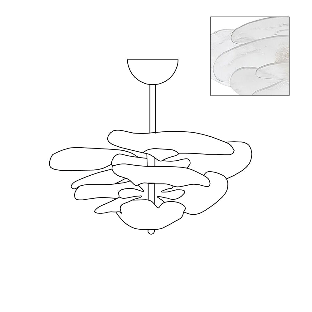 Aurora Chandelier Gold Murano Glass Petal Luxury