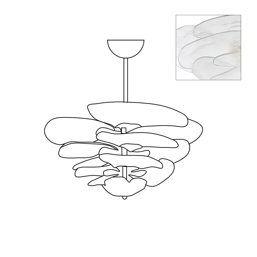 Aurora Chandelier Gold Murano Glass Petal Luxury