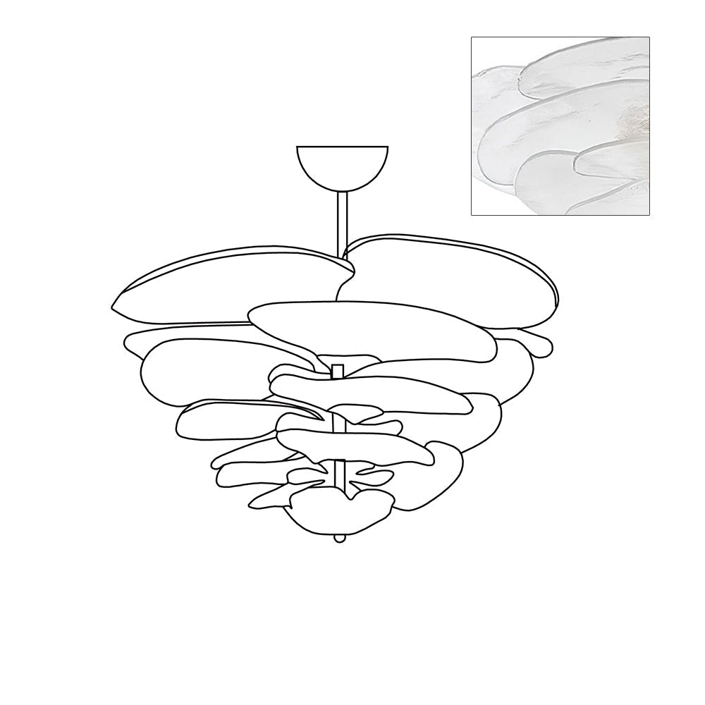 Aurora Chandelier Gold Murano Glass Petal Luxury