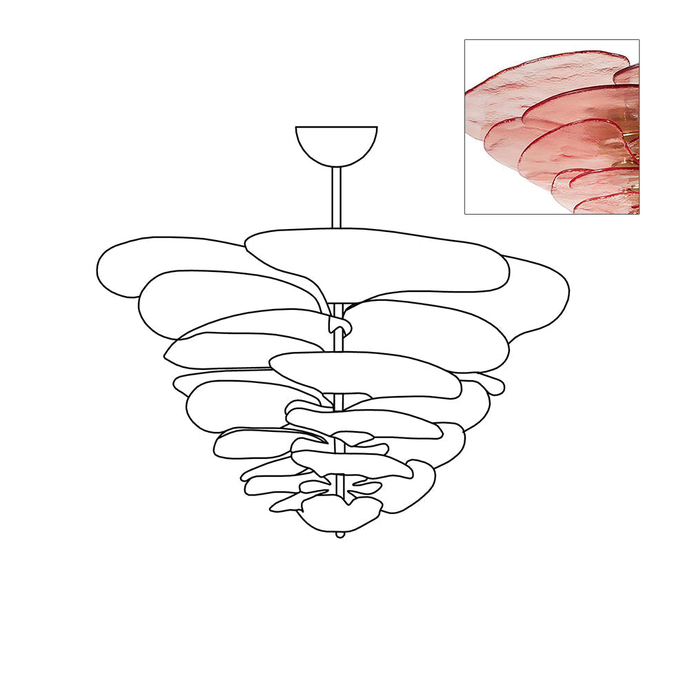 Aurora Chandelier Gold Murano Glass Petal Luxury