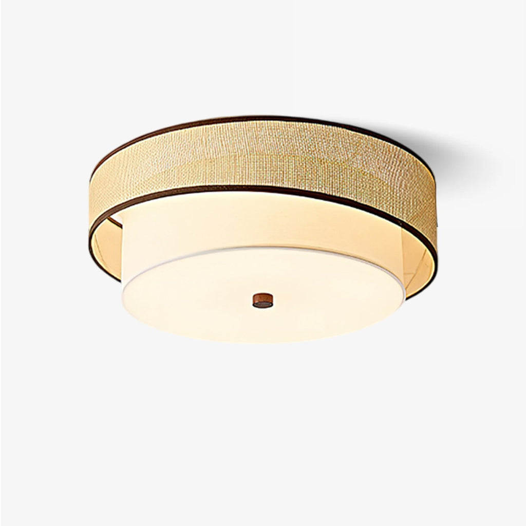 Liora Minimalist Rattan & Fabric Ceiling Light