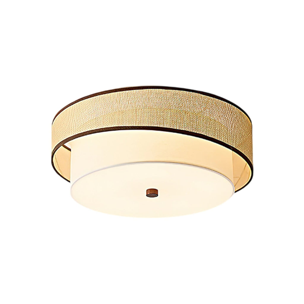 Liora Minimalist Rattan & Fabric Ceiling Light