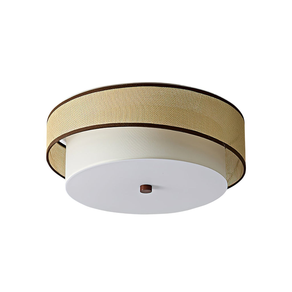 Liora Minimalist Rattan & Fabric Ceiling Light