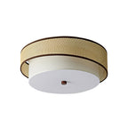 Liora Minimalist Rattan & Fabric Ceiling Light