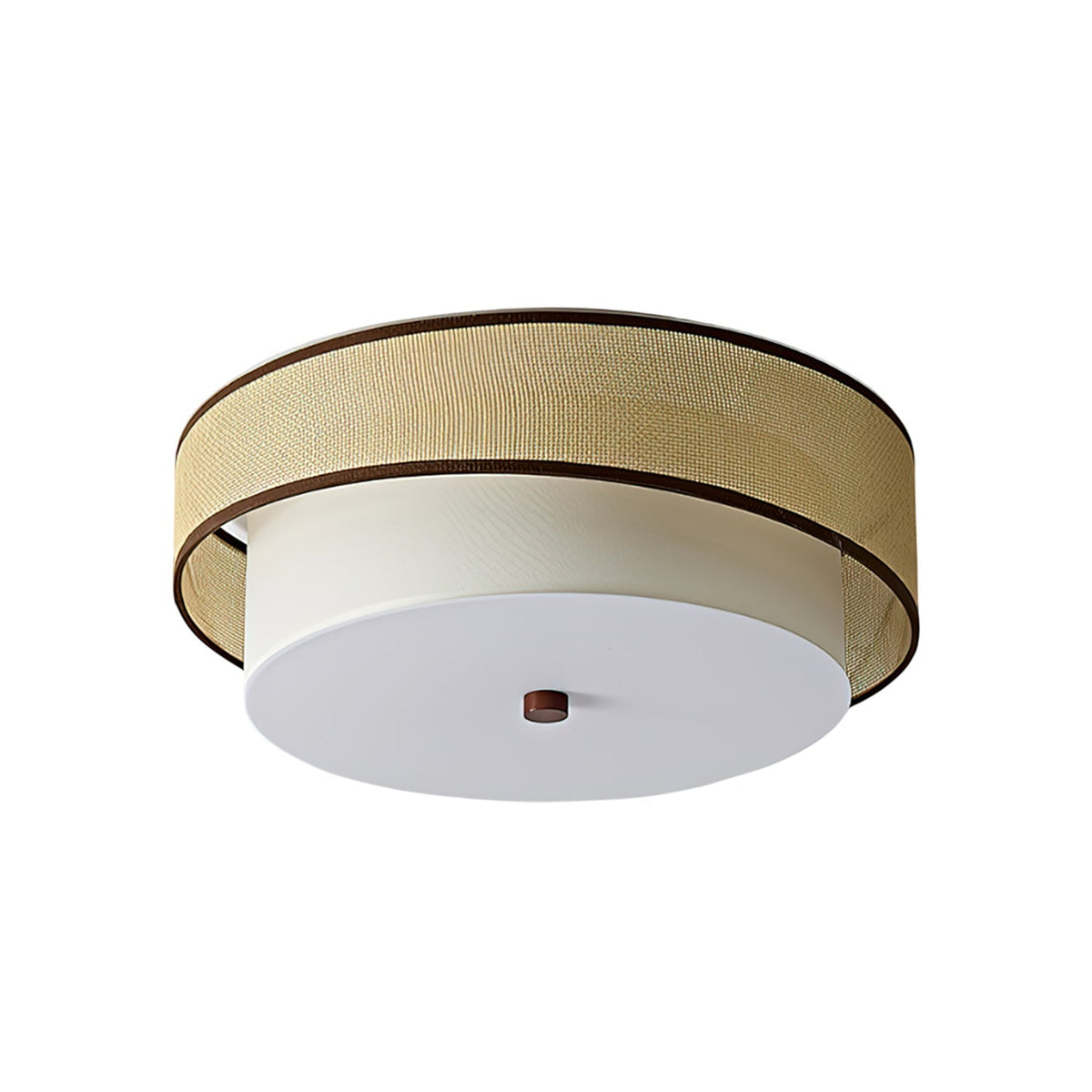 Liora Minimalist Rattan & Fabric Ceiling Light