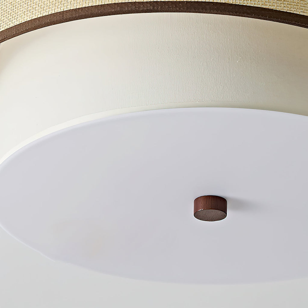Liora Minimalist Rattan & Fabric Ceiling Light