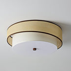 Liora Minimalist Rattan & Fabric Ceiling Light