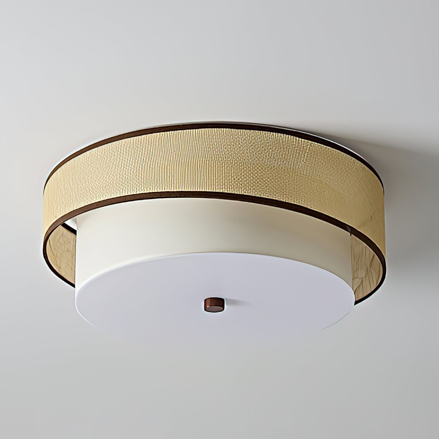 Liora Minimalist Rattan & Fabric Ceiling Light