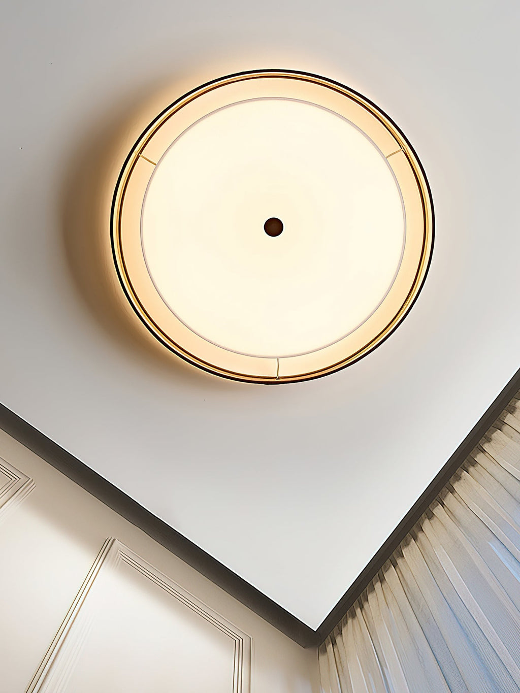 Liora Minimalist Rattan & Fabric Ceiling Light