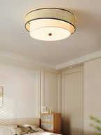 Liora Minimalist Rattan & Fabric Ceiling Light