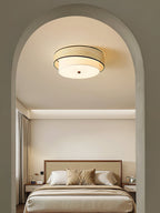 Liora Minimalist Rattan & Fabric Ceiling Light