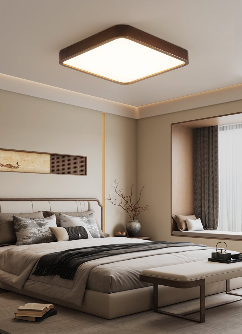 Vanoren Modern Minimalist Rectangular Wood Ceiling Light