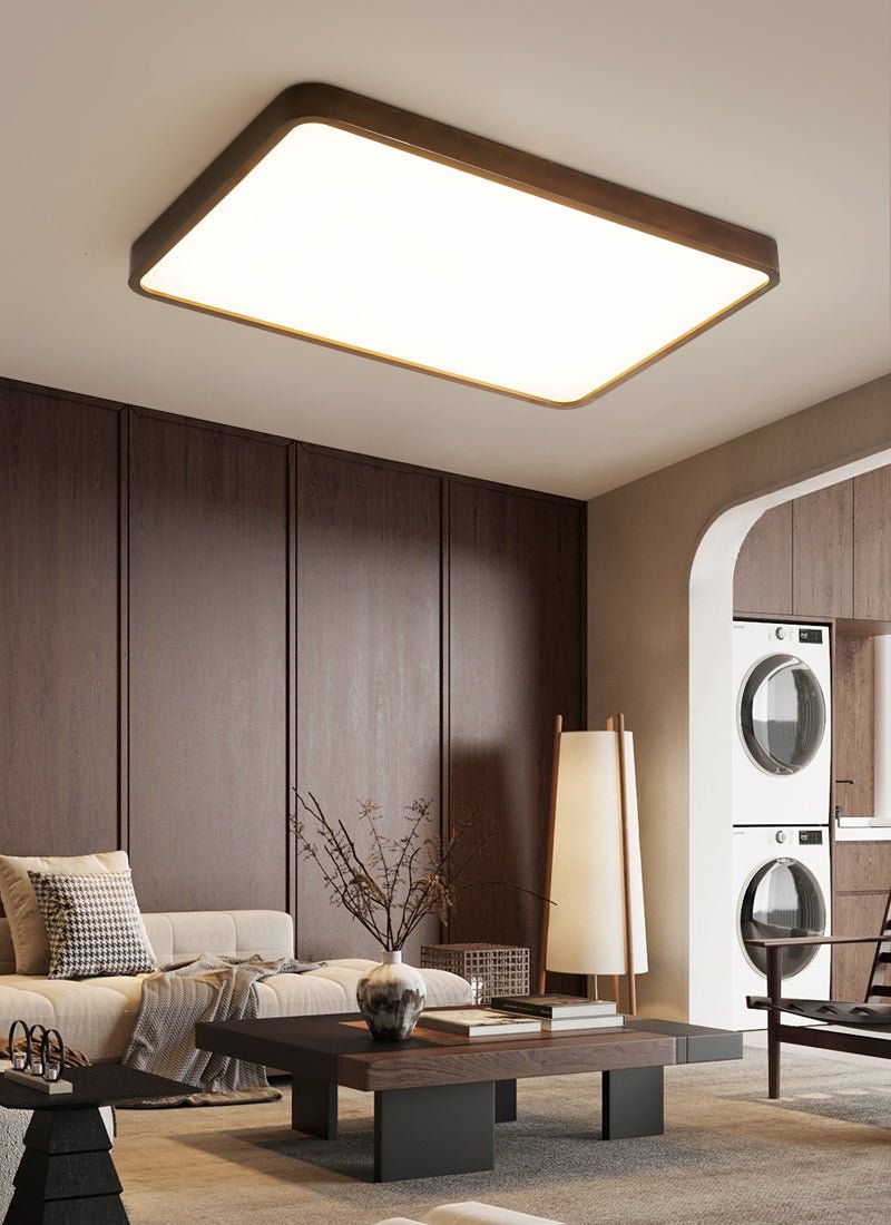 Vanoren Modern Minimalist Rectangular Wood Ceiling Light