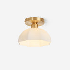 Avelin Brass Base and Opal Glass Flush Mount Ceiling Light