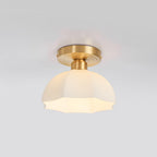 Avelin Brass Base and Opal Glass Flush Mount Ceiling Light