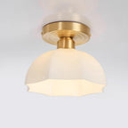 Avelin Brass Base and Opal Glass Flush Mount Ceiling Light