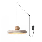 Covarel Minimalist Travertine Plug-In Pendant Light