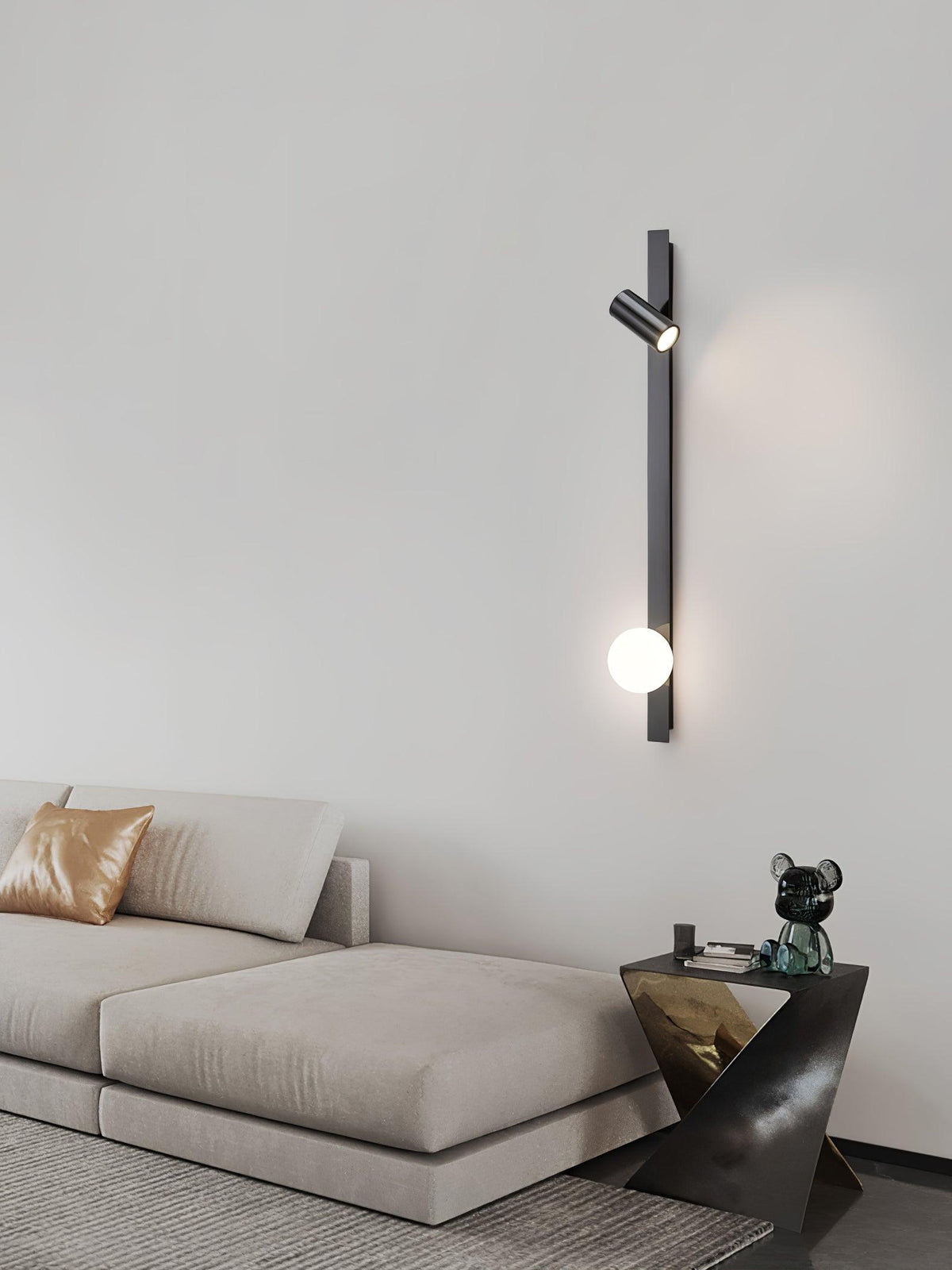 Elarise Brass Glass Minimalist Wall Light