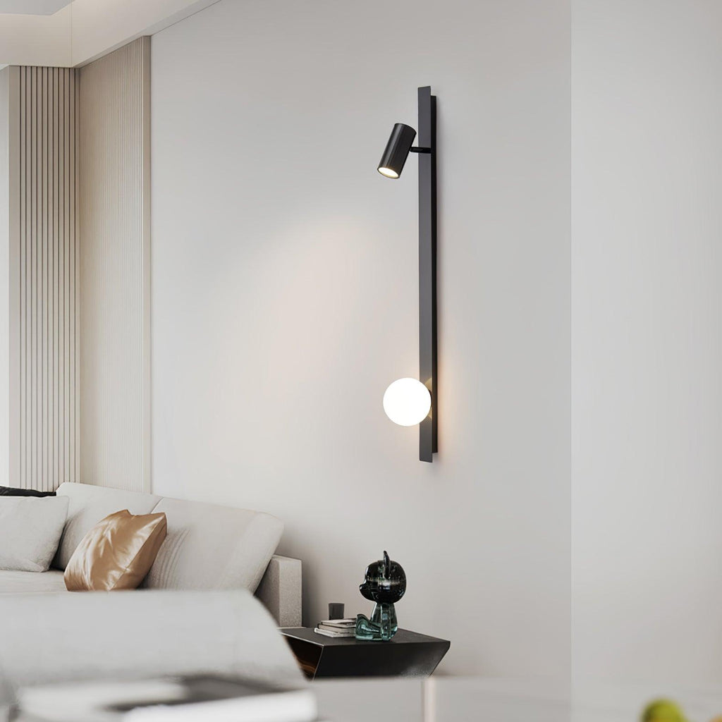 Evlaeiel Long Arm Plug-in Brass Glass Wall Light