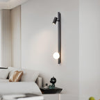 Evlaeiel Long Arm Plug-in Brass Glass Wall Light