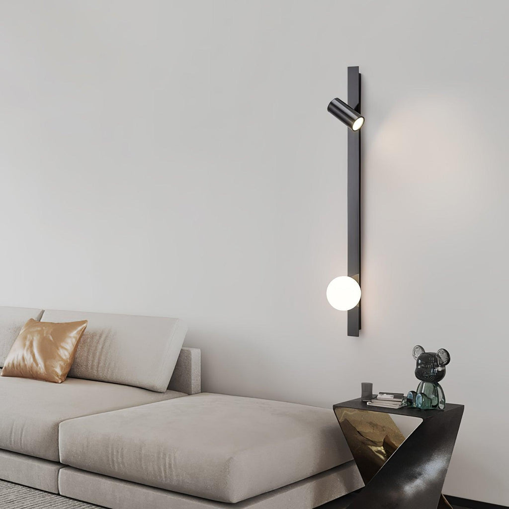 Evlaeiel Long Arm Plug-in Brass Glass Wall Light