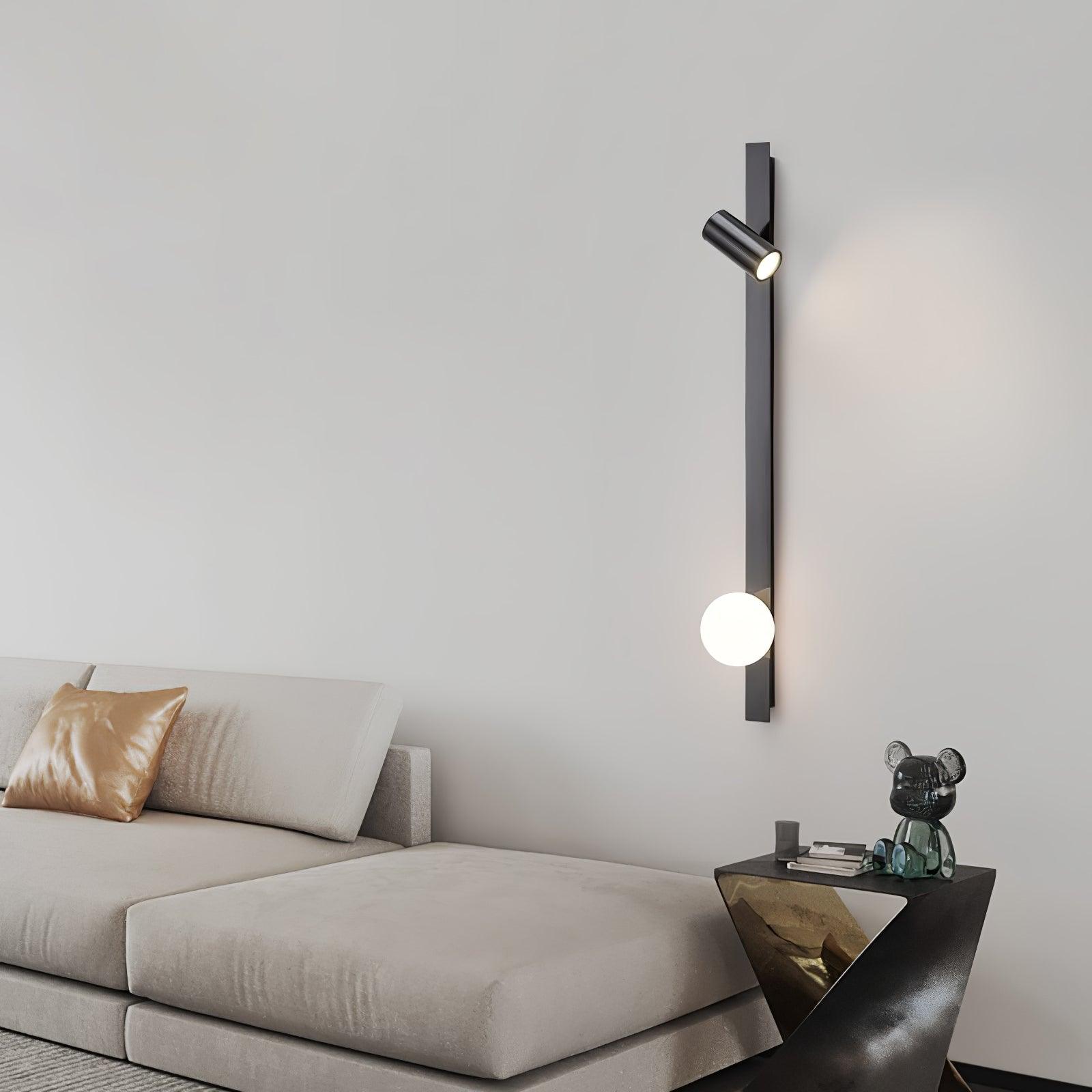 Evlaeiel Long Arm Plug-in Brass Glass Wall Light